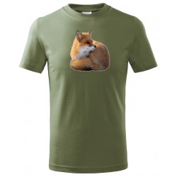 Tričko Liška barevný - khaki